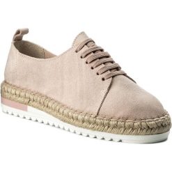 Espadryle EVA MINGE - Mijas 3C 18PM1372328ES 203. Różowe espadryle damskie Eva Minge, bez wzorów, ze skóry, bez obcasa, na płaskiej podeszwie. W wyprzedaży za 159,00 zł.
