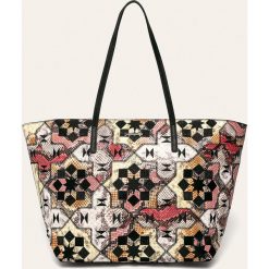 Desigual - Torebka. Torby damskie na zakupy Desigual, w paski, z bawełny, duże, bez dodatków. W wyprzedaży za 269,90 zł.