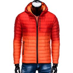 KURTKA MĘSKA ZIMOWA PIKOWANA C319 - CZERWONA. Czerwone kurtki męskie pikowane Ombre Clothing, na zimę, m, z poliesteru. Za 129,00 zł.