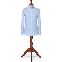 Koszula Niebieska Rush. Niebieskie koszule męskie LANCERTO, na lato, m, bez wzorów, ze lnu, eleganckie, button down, bez rękawów. W wyprzedaży za 199,00 zł.