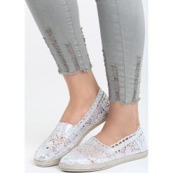 Espadryle damskie: Srebrne Espadryle Love Me