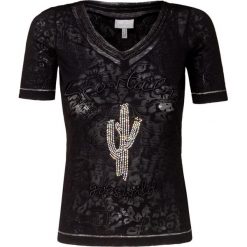 T-shirt SPORTALM KITTY. Czarne bluzki damskie Sportalm, z aplikacjami, z tkaniny, bez kołnierzyka. Za 620,00 zł.