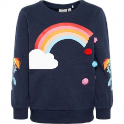 Bluza "Amina" w kolorze granatowym. Niebieskie bluzy dziewczęce marki name it girls, z aplikacjami, z bawełny. W wyprzedaży za 62,95 zł.