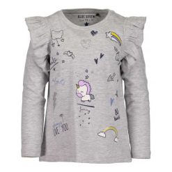 Blue Seven Bluzka Dziewczęca 98 Szara. Niebieskie bluzki dziewczęce bawełniane marki Blue Seven, z falbankami. W wyprzedaży za 35,00 zł.