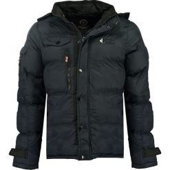 Kurtka zimowa w kolorze granatowym. Niebieskie płaszcze męskie na zimę, xl, z haftami. W wyprzedaży za 327,95 zł.