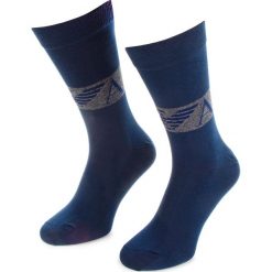 Zestaw 2 par wysokich skarpet męskich EMPORIO ARMANI - 302302 8A240 43335 Blue/Blue. Niebieskie skarpetki męskie Emporio Armani, bez wzorów, z elastanu. Za 89,00 zł.