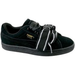 Puma Suede Heart Satin Ii 364084-01 40 Czarne. Czarne buty sportowe damskie marki Puma, bez wzorów, ze skóry, sportowe, puma suede. W wyprzedaży za 239,99 zł.