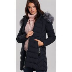 Granatowa Kurtka Ripponlea. Niebieskie kurtki damskie Renee, na zimę, s, bez wzorów, eleganckie, długie. Za 229,99 zł.