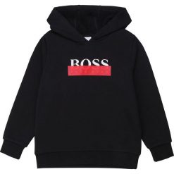 Boss - Bluza dziecięca 116-152 cm. Czarne bluzy chłopięce Boss, z nadrukiem, z elastanu, bez rękawów, z kapturem. Za 389,90 zł.