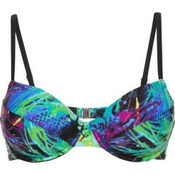 Stroje kąpielowe damskie: Biustonosz bikini na fiszbinach bonprix niebiesko-zielony z nadrukiem