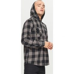 Flanelowa koszula z kapturem - Czarny. Czarne koszule męskie Cropp, l, z kapturem. Za 99,99 zł.