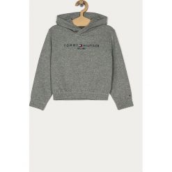 Tommy Hilfiger - Bluza 116-176 cm. Szare bluzy dziewczęce TOMMY HILFIGER, z aplikacjami, z elastanu, bez rękawów, z kapturem. Za 269,90 zł.