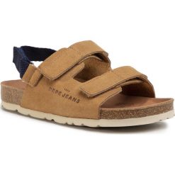 Sandały PEPE JEANS - Bio Velcro Boy PBS90038 Tobacco 859. Pomarańczowe sandały chłopięce Pepe Jeans, z jeansu, bez zapięcia. Za 259,00 zł.