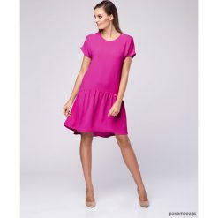 Sukienka damska Powder LOOK 607 róż fuksja. Różowe sukienki damskie Pakamera, bez wzorów, bez kołnierzyka, bez rękawów, mini. Za 160,00 zł.