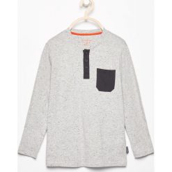 T-shirty chłopięce: Bluzka rozpinana na dekolcie – Jasny szar