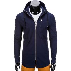 KURTKA MĘSKA PRZEJŚCIOWA PARKA C311 - GRANATOWA. Niebieskie parki męskie marki Ombre Clothing, m, z bawełny, eleganckie. Za 79,00 zł.