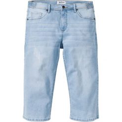 Wygodne dżinsy 3/4 ze stretchem Regular Fit bonprix jasnoniebieski "used". Niebieskie jeansy męskie bonprix, m, w paski. Za 99,99 zł.