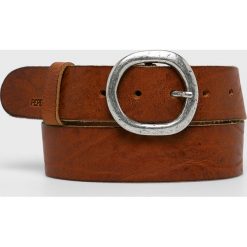 Pepe Jeans - Pasek skórzany Angela. Czarne paski damskie Pepe Jeans, w paski, z jeansu. W wyprzedaży za 139,90 zł.