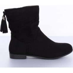 Botki damskie saszki czarne 3737 Black. Czarne botki damskie ButyModne, bez obcasa, na płaskiej podeszwie, na zamek. Za 97,92 zł.