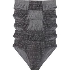 Slipy (5 par) bonprix szary melanż z nadrukiem. Szare slipy męskie marki bonprix, xl, z nadrukiem. Za 49,95 zł.