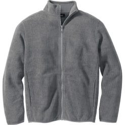 Bejsbolówki męskie: Bluza z polaru w prążek Regular Fit bonprix dymny szary
