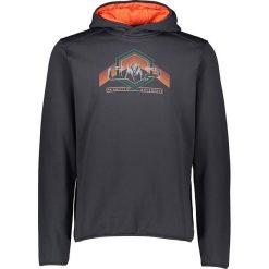 Bluza polarowa w kolorze czarnym. Czarne bluzy męskie m, z nadrukiem, z materiału, z kapturem. W wyprzedaży za 119,95 zł.