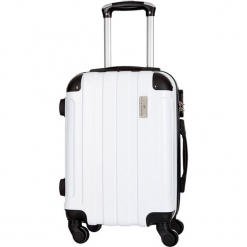 Walizka w kolorze białym - 36 l. Białe walizki Platinium, z materiału. W wyprzedaży za 179,95 zł.