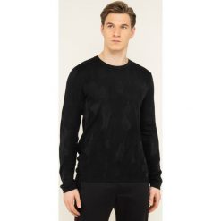Sweter Hugo Scamo 50418611. Czarne swetry męskie HUGO, m, bez wzorów, klasyczne, z klasycznym kołnierzykiem, bez kaptura. W wyprzedaży za 399,00 zł.