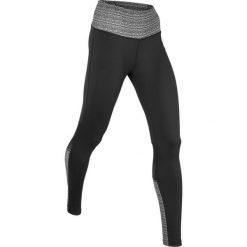 Legginsy sportowe shaping, długie, LEVEL 3 bonprix czarno-kremowy. Czarne spodnie damskie bonprix, bez wzorów. Za 99,99 zł.