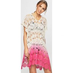 Desigual - Narzutka plażowa. Białe bolerka i narzutki damskie Desigual, uniwersalny, bez wzorów, z bawełny. Za 349,90 zł.