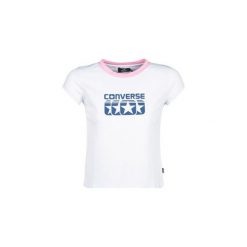 T-shirty z krótkim rękawem Converse T-SHIRT SS CREW SLIM AMERICANA. Białe t-shirty damskie marki Converse, s, bez wzorów, bez kołnierzyka. Za 149,00 zł.