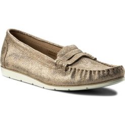 Mokasyny TAMARIS - 1-24604-20 Champagne Met. 192. Żółte mokasyny damskie Tamaris, na co dzień, bez wzorów, ze skóry, bez obcasa, na płaskiej podeszwie, bez zapięcia. W wyprzedaży za 179,00 zł.