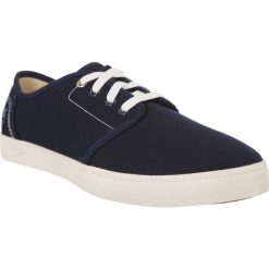 Timberland niebieskie Newport Bay 8GD. Niebieskie trampki męskie Timberland, bez wzorów, z bawełny, eleganckie, bez zapięcia. W wyprzedaży za 279,00 zł.