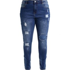 City Chic JEAN PATCHED UP Jeans Skinny Fit denim. Niebieskie jeansy damskie relaxed fit City Chic, z bawełny. Za 379,00 zł.
