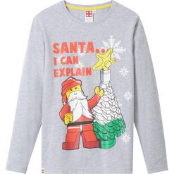 Shirt z długim rękawem LEGO bonprix jasnoszary melanż z nadrukiem. Szare t-shirty chłopięce bonprix, z nadrukiem, z długim rękawem. Za 44,99 zł.