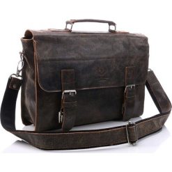 Włoska teczka skórzana brązowa vintage Paolo Peruzzi 004TM - Brązowy. Pomarańczowe aktówki męskie bez wzorów, ze skóry, vintage. Za 299,99 zł.