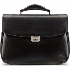 Teczka 29-3-024-1. Czarne aktówki męskie Wittchen, w paski, eleganckie. Za 379,00 zł.