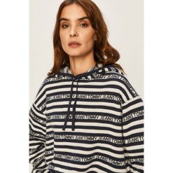 Tommy Jeans - Bluza. Niebieskie bluzy damskie Tommy Jeans, s, bez wzorów, z bawełny, bez rękawów, z kapturem. W wyprzedaży za 299,90 zł.