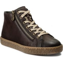 Botki RIEKER - L4831-25 Braun. Czarne buty zimowe damskie marki Rieker, z materiału. W wyprzedaży za 179,00 zł.