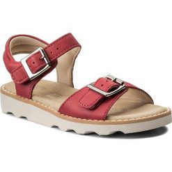 Sandały CLARKS - Crown Bloom 261310566 Pink Leather. Różowe sandały dziewczęce Clarks, ze skóry, bez zapięcia. W wyprzedaży za 139,00 zł.
