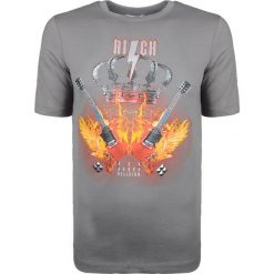 John Richmond T-shirt "Christopher". Szare t-shirty męskie John Richmond, z nadrukiem, z bawełny, z okrągłym kołnierzem. Za 219,00 zł.