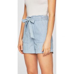 Vero Moda - Szorty. Niebieskie szorty damskie Vero Moda, s, bez wzorów, z bawełny, casualowe, z podwyższonym stanem. W wyprzedaży za 59,90 zł.