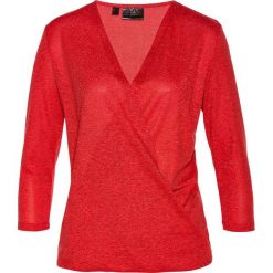 Shirt kopertowy Premium bonprix czerwony sygnałowy. Czerwone koszulki damskie bonprix, bez wzorów, z materiału, bez kołnierzyka. Za 49,99 zł.