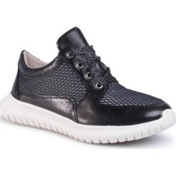 Sneakersy CAPRICE - 9-23752-24 Black Mesh 046. Czarne półbuty damskie Caprice, bez wzorów, ze skóry, bez obcasa, na płaskiej podeszwie, bez zapięcia. W wyprzedaży za 219,00 zł.