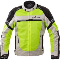 Kurtki męskie bomber: W-TEC Kurtka motocyklowa męska letnia Saigair Fluo Yellow-Gray r. L (17743)