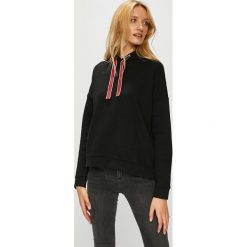 Jacqueline de Yong - Bluza. Czarne bluzy rozpinane damskie Jacqueline de Yong, l, z bawełny, z kapturem. W wyprzedaży za 99,90 zł.