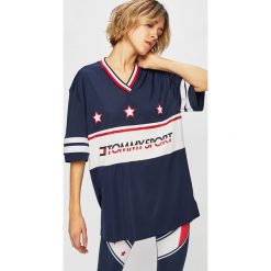 Tommy Sport - Top. Niebieskie topy damskie Tommy Sport, s, z nadrukiem, z poliesteru, bez kołnierzyka. W wyprzedaży za 219,90 zł.