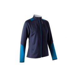 Bluza do piłki nożnej T500 damska. Niebieskie bluzy z kieszeniami damskie marki KIPSTA, xs, z materiału. Za 59,99 zł.