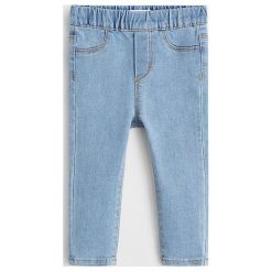 Mango Kids - Jeansy dziecięce Carmen 80-104 cm. Niebieskie jeansy dziewczęce Mango Kids, bez wzorów, z elastanu. Za 59,90 zł.