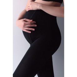 Bawełniane rajstopy Mama 200 DEN. Czarne legginsy ciążowe Giulia, bez wzorów. Za 36,99 zł.